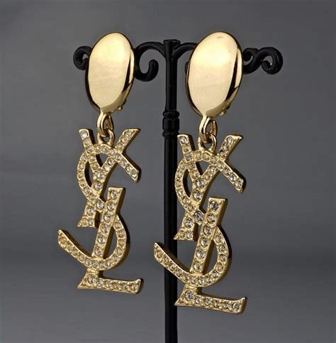 vintage ysl ring|ysl rhinestone earrings.